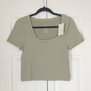 A New Day Sage Green Crop Top